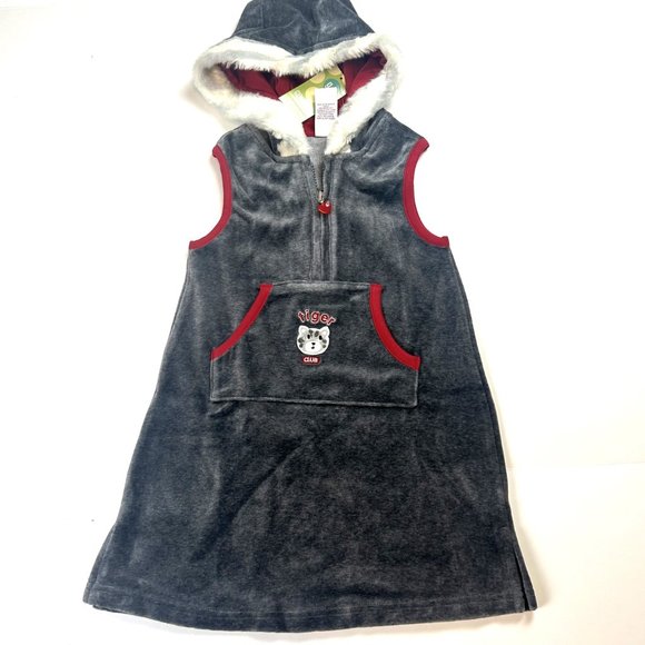 NWT Gymboree Girl Hooded Tiger Velour Jumper & Tiger Print Turtleneck Tee Size 4 - Picture 2 of 7